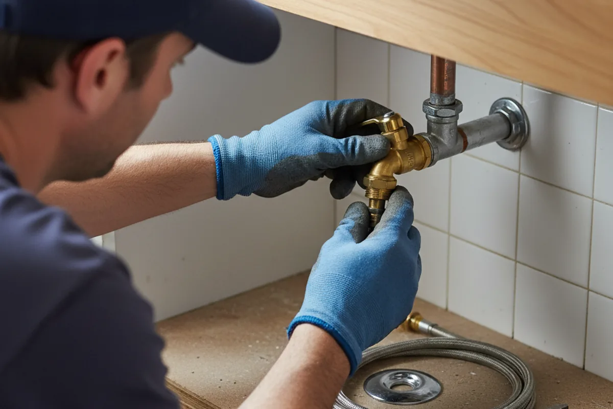 Shutoff valve and fitting work during Emergency Plumbing in Sonora